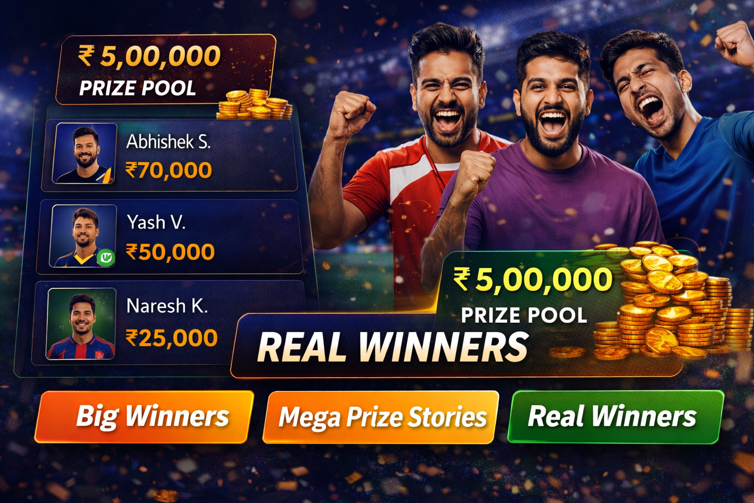 Come Cash 11 fantasy cricket result notes