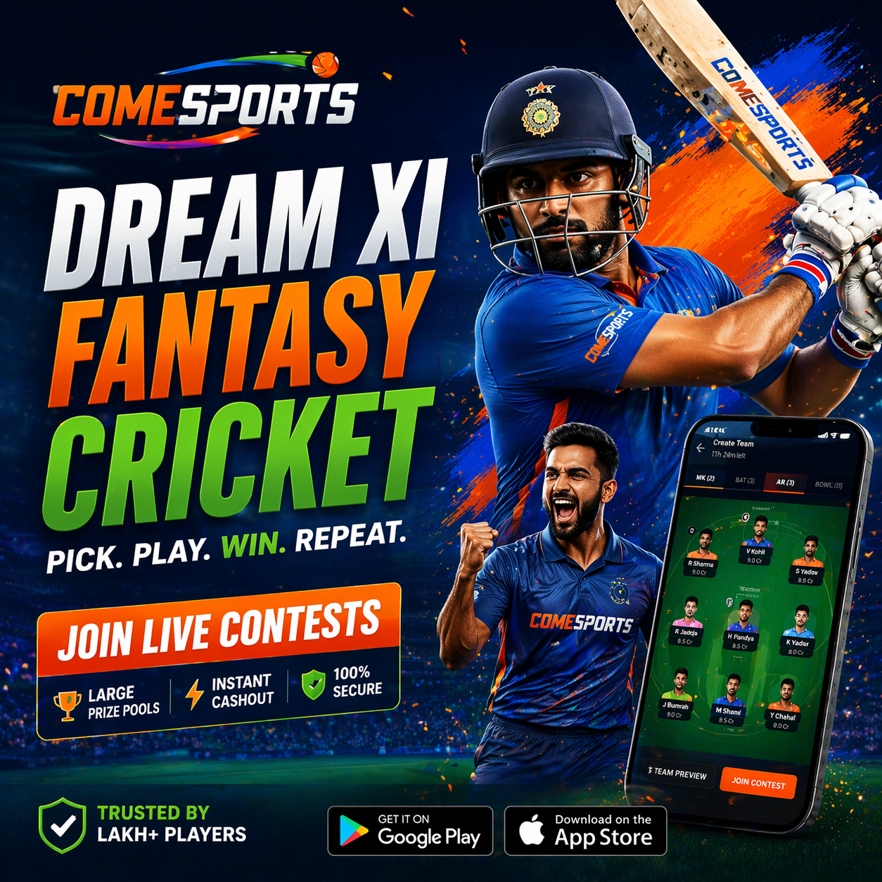 Come Cash 11 fantasy sports main visual
